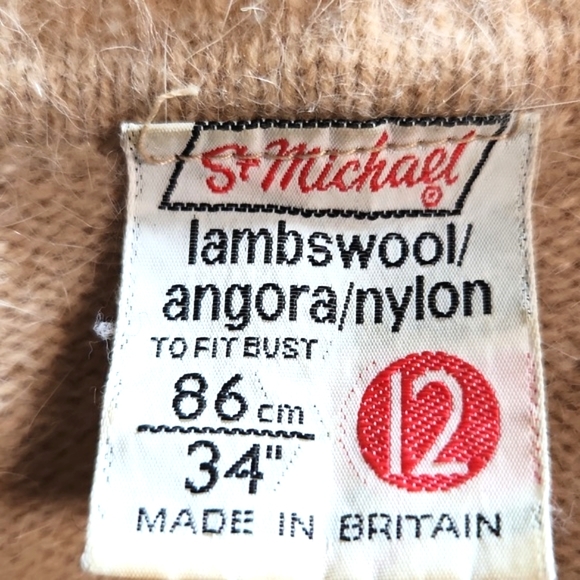 Vintage St Michael Lambswool Angora Short Sleeve Sweater Made in UK Size Small - Picture 8 of 9